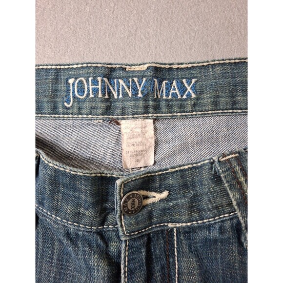 Johnny Max Jeans Men's 38x31 Blue Denim Wide Leg Baggy Loose Comfy Distressed - Picture 10 of 16
